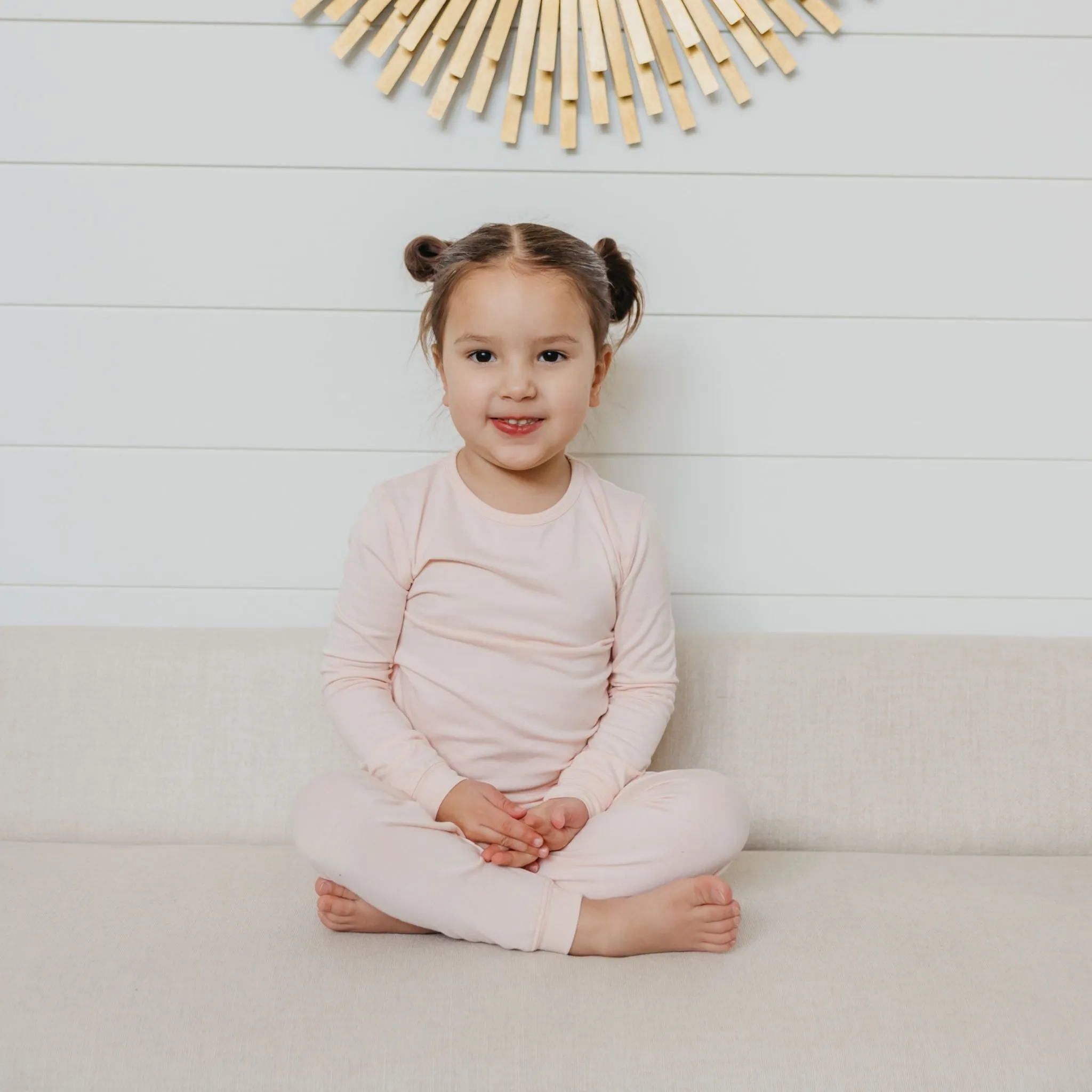 2pc Long Sleeve Pajama Set - Blush