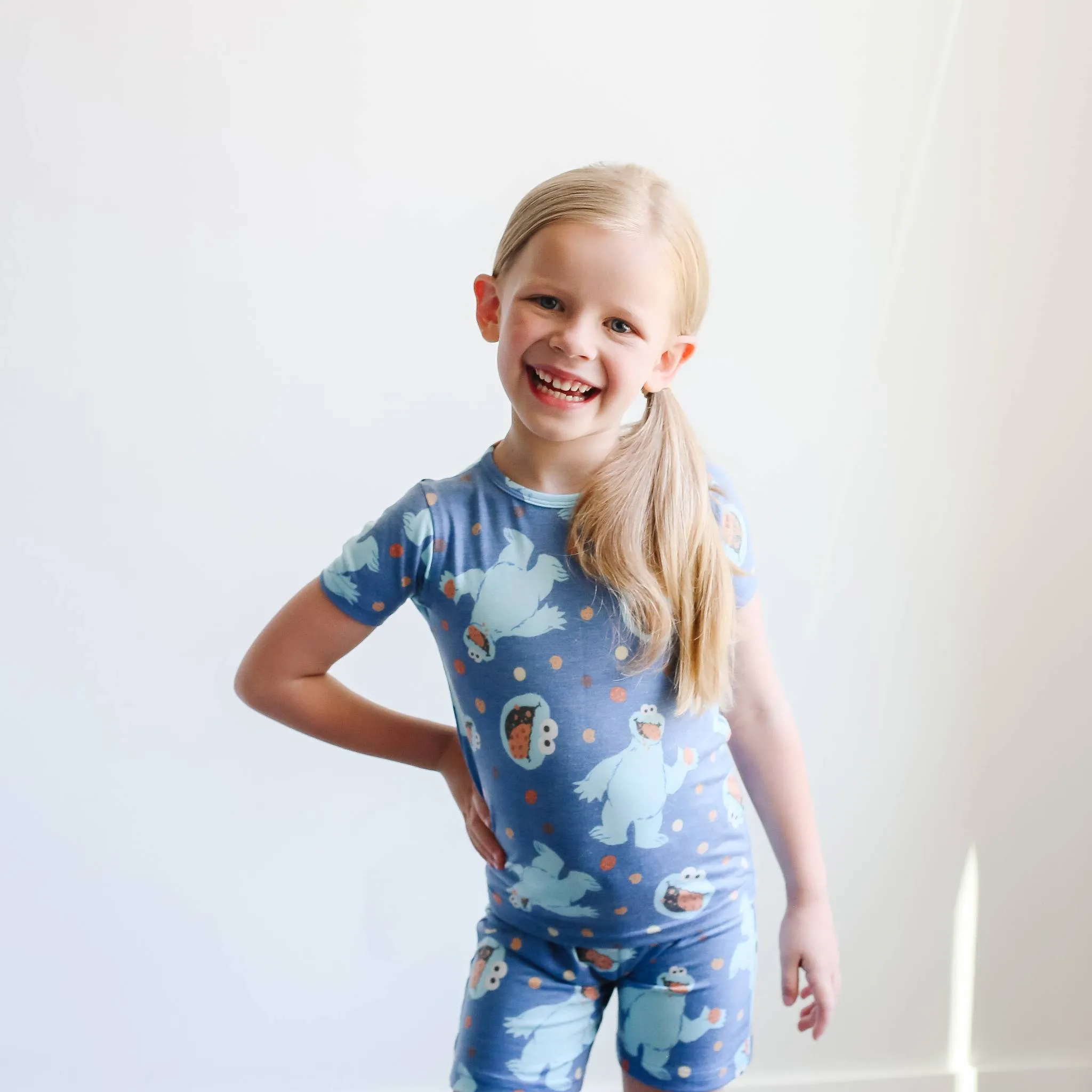 2pc Short Sleeve Pajama Set - Cookie Monster