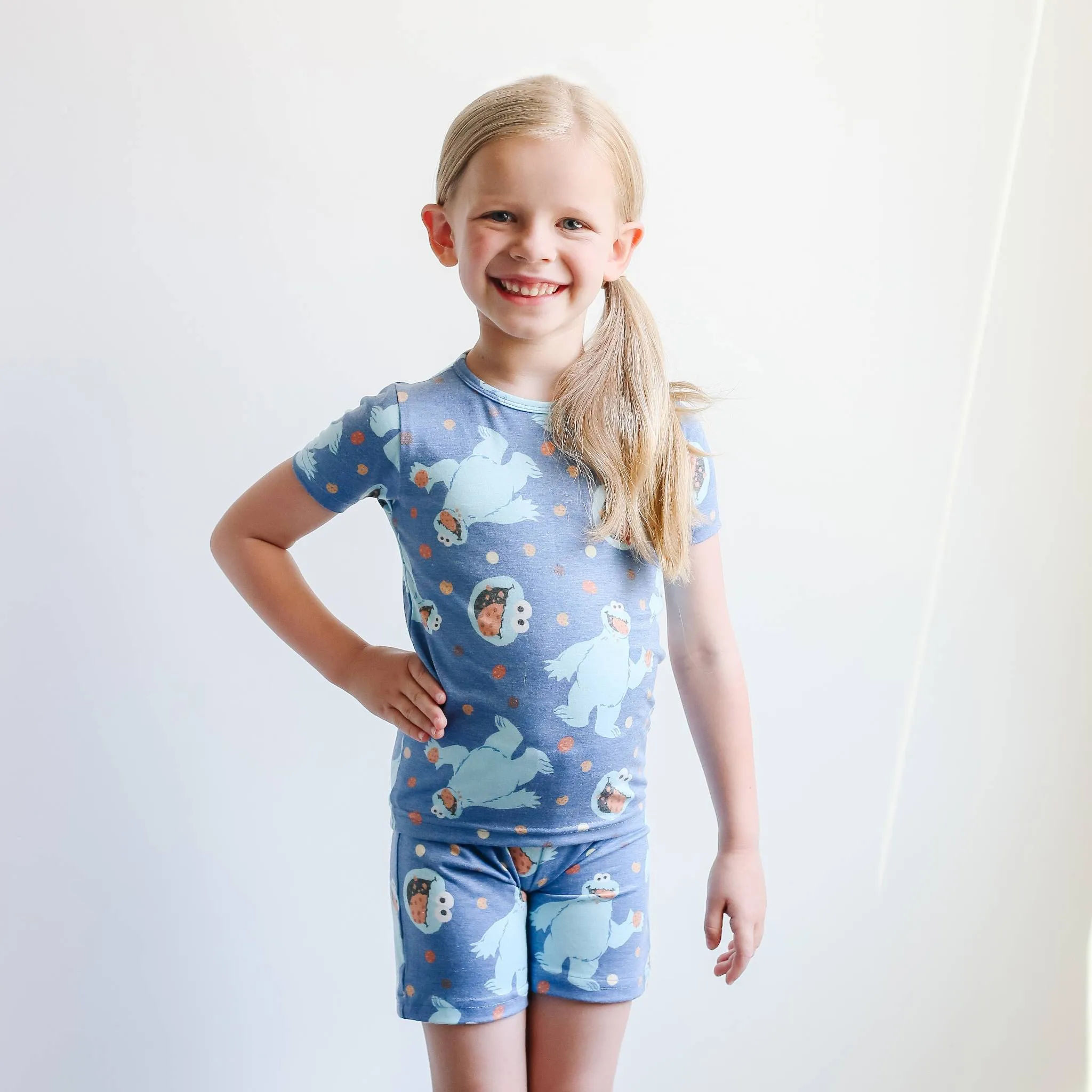 2pc Short Sleeve Pajama Set - Cookie Monster