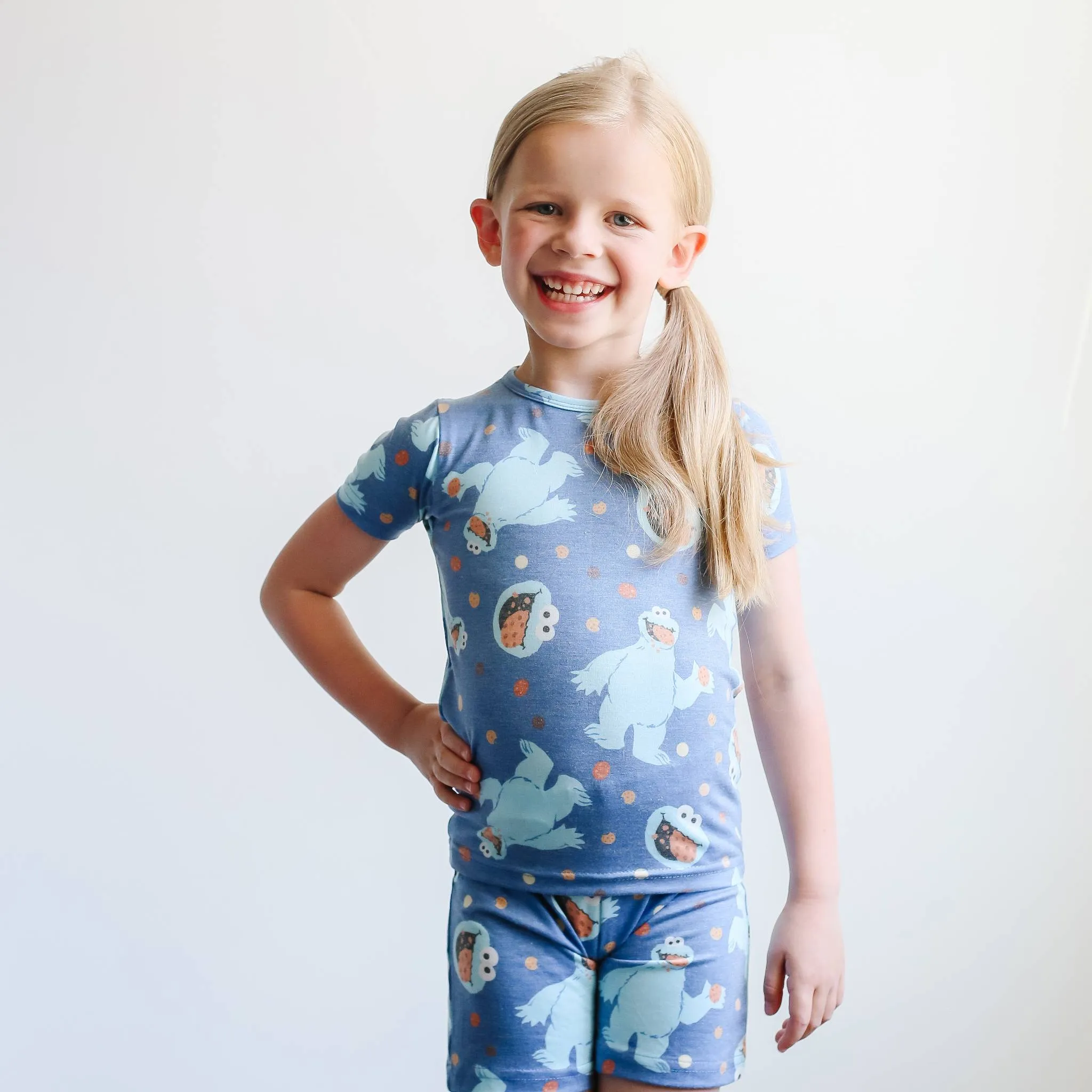 2pc Short Sleeve Pajama Set - Cookie Monster