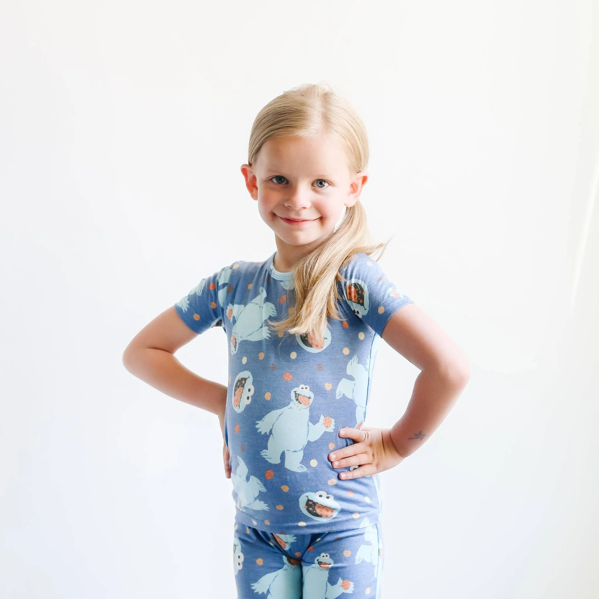 2pc Short Sleeve Pajama Set - Cookie Monster