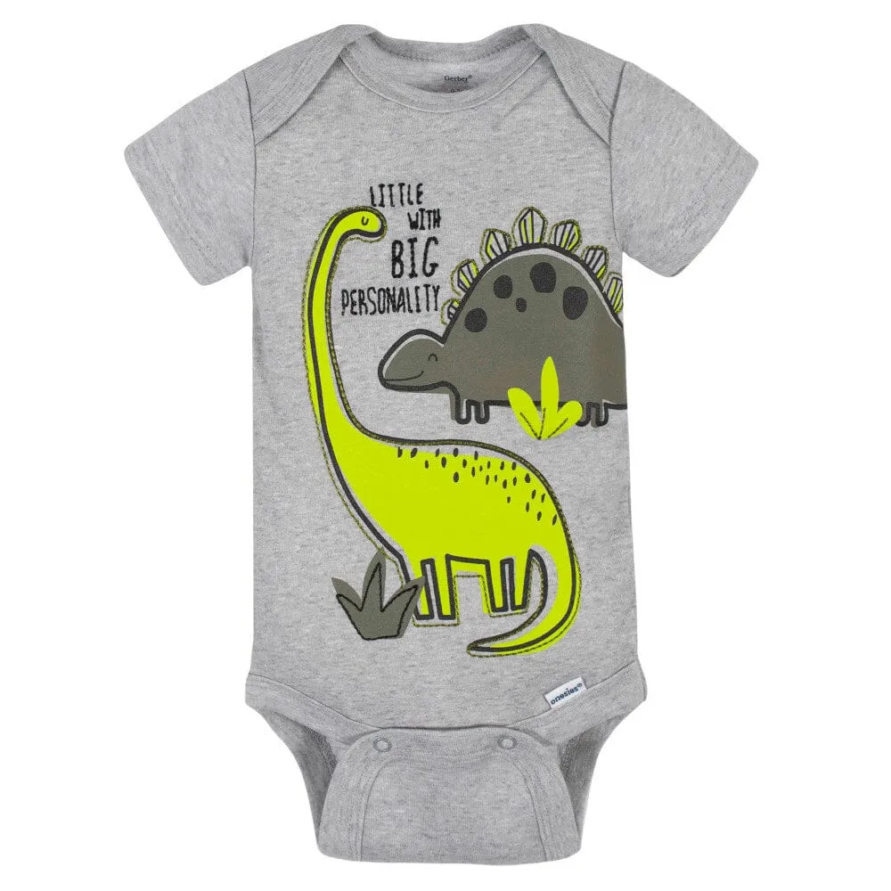 5-Pack Baby Boys Dino Short Sleeve Onesies® Bodysuits