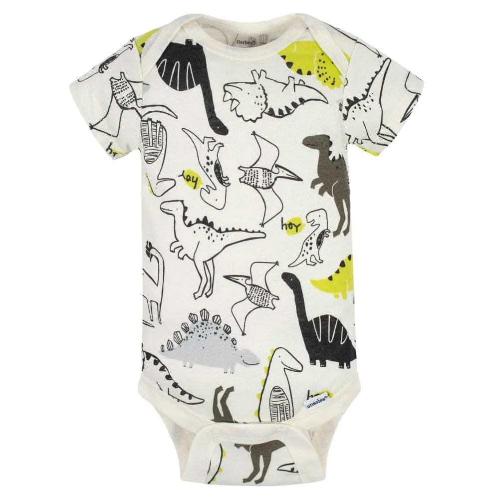 5-Pack Baby Boys Dino Short Sleeve Onesies® Bodysuits