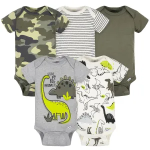 5-Pack Baby Boys Dino Short Sleeve Onesies® Bodysuits