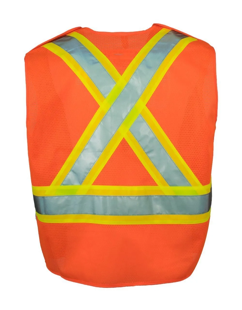 5-Point Tear-away Hi Vis Mesh Traffic Safety Vest, 3 Sizes