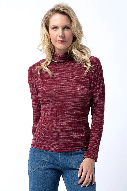 ‘70s Turtleneck in Burgundy Heather