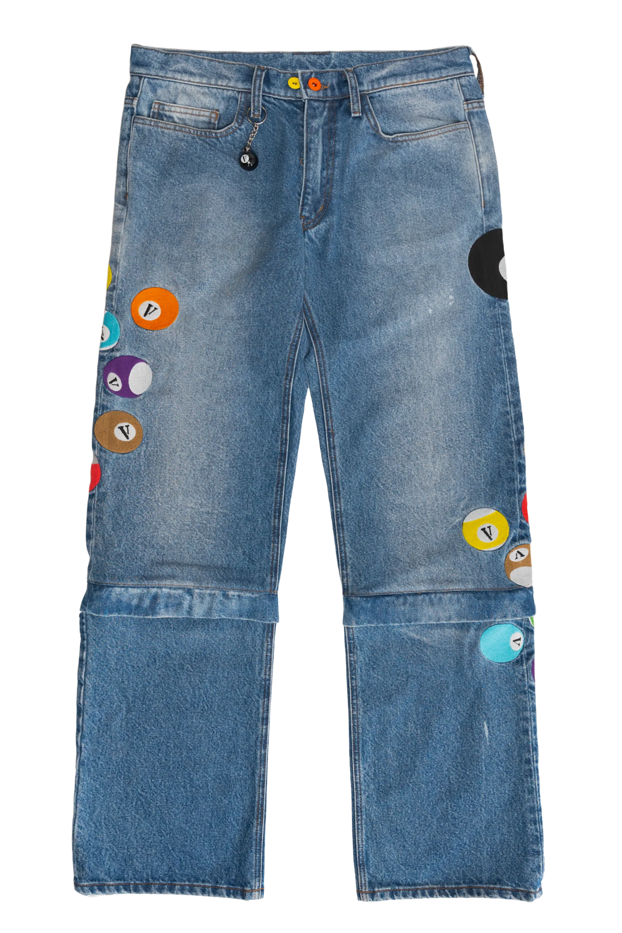 8 BVLL SKATER JEANS/SHORTS with “V” BALL KEYCHAIN