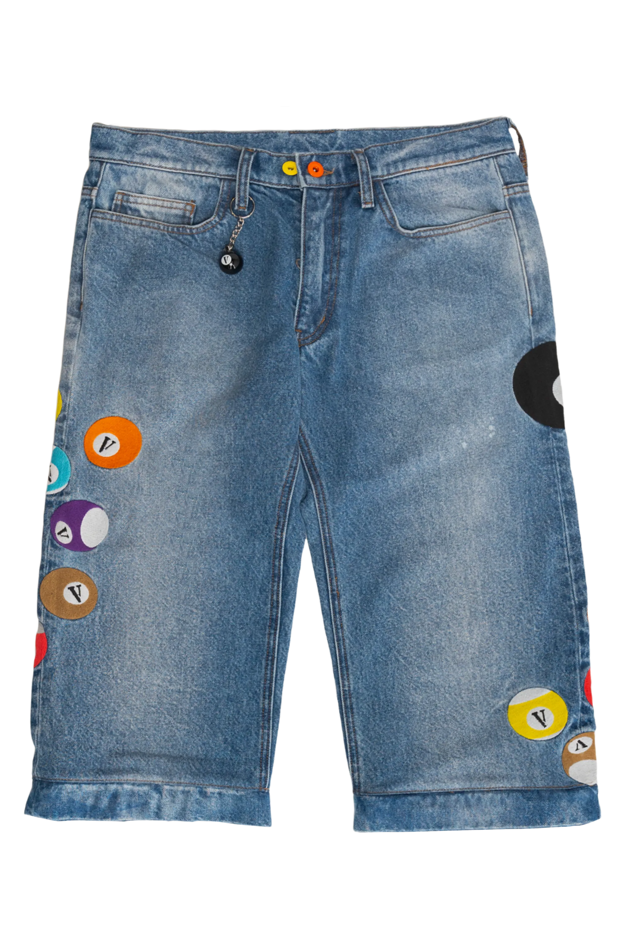 8 BVLL SKATER JEANS/SHORTS with “V” BALL KEYCHAIN