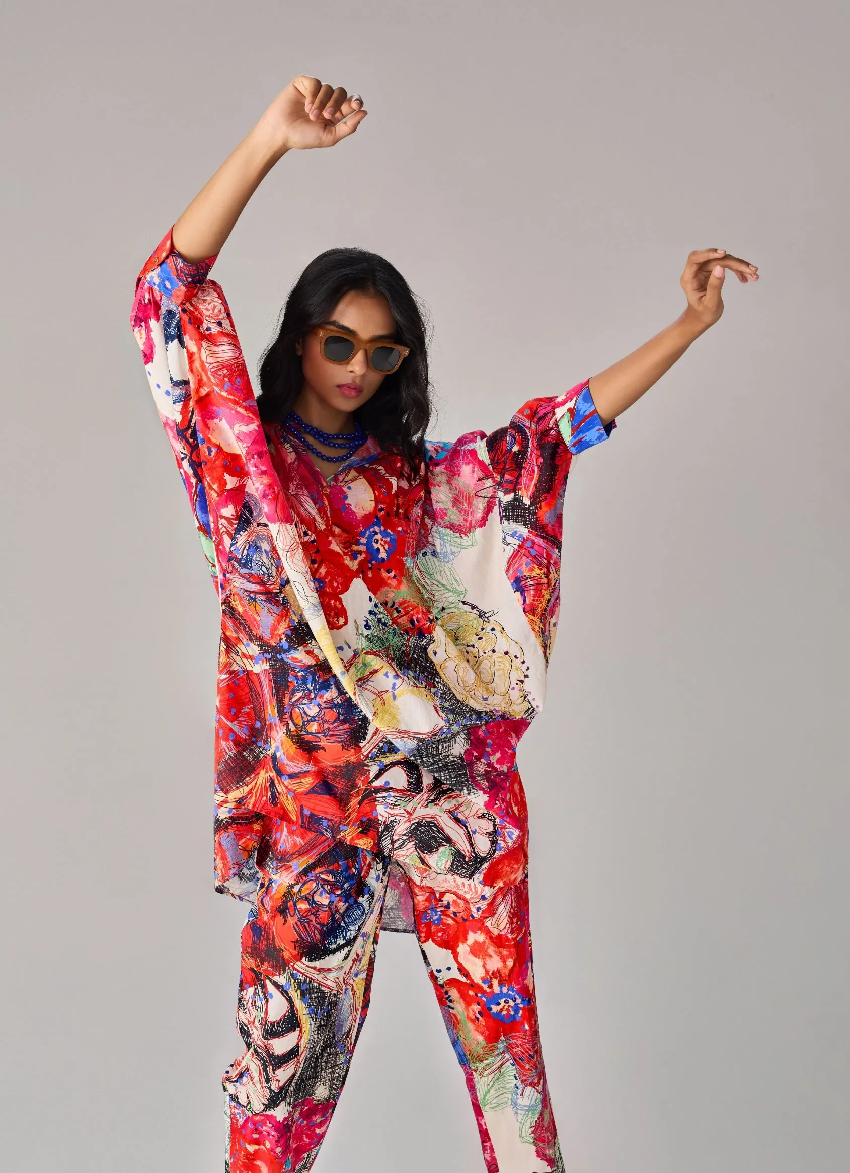 Akira multicolor tunic and trousers