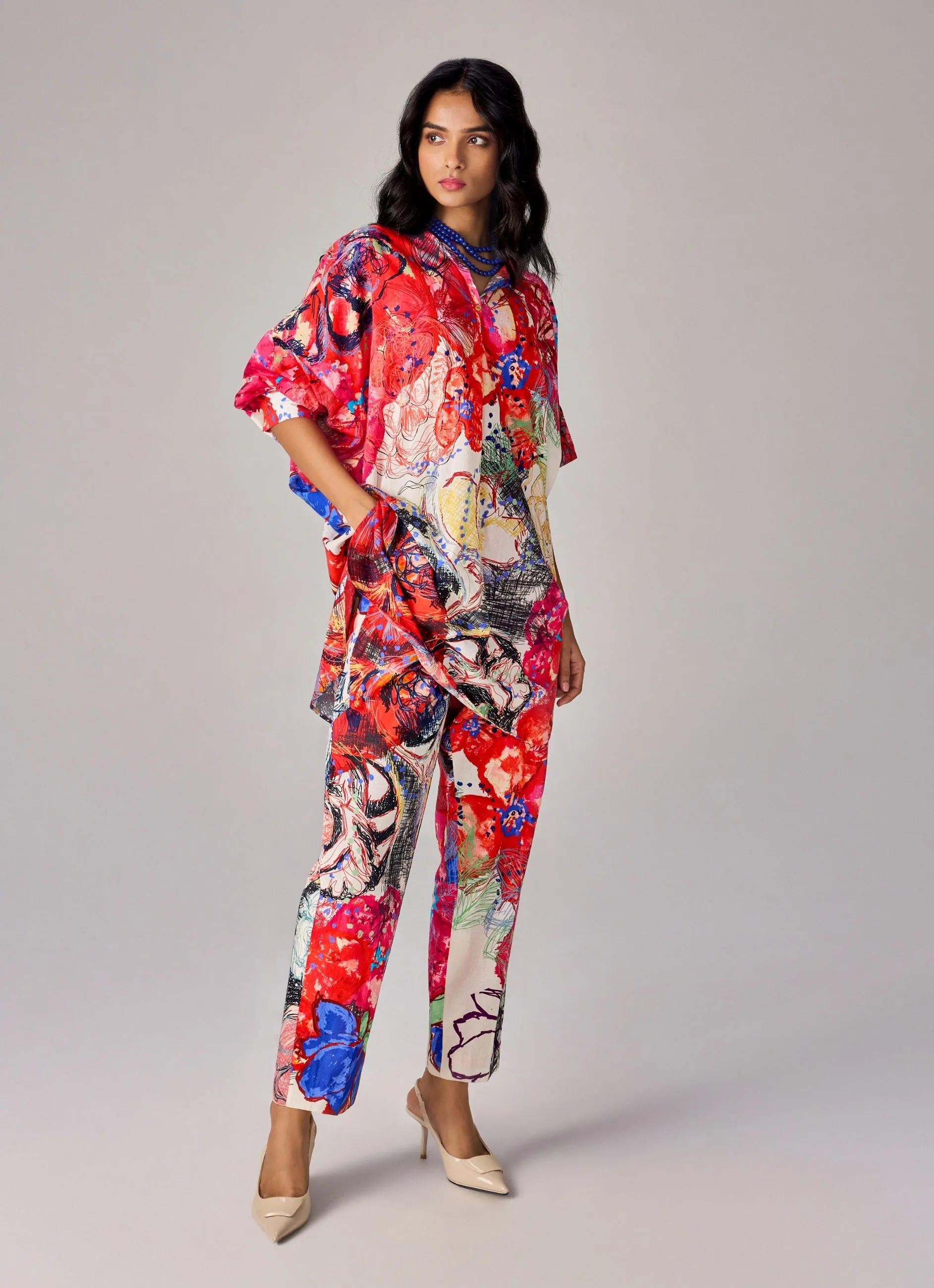 Akira multicolor tunic and trousers