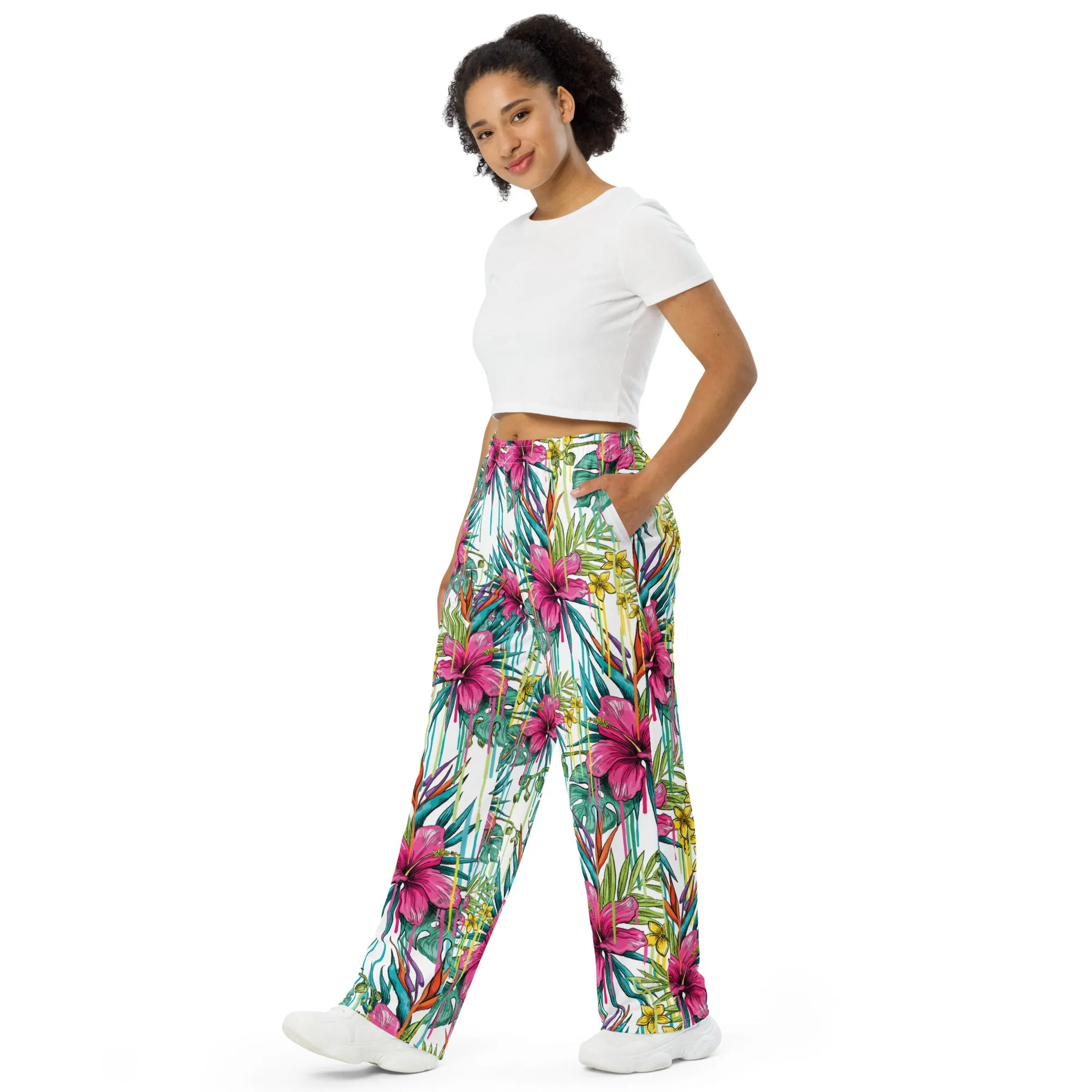 All-over print unisex wide-leg pants