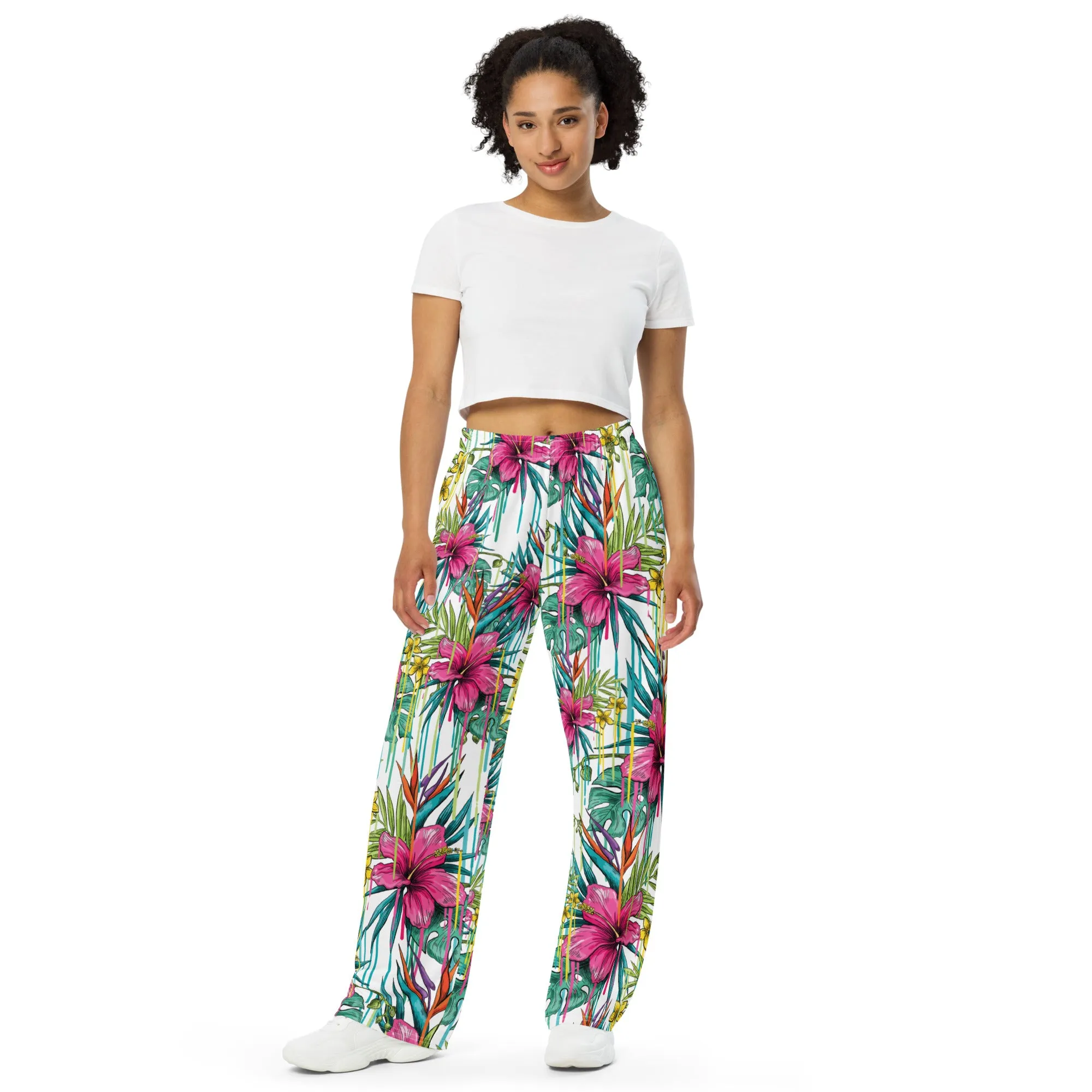 All-over print unisex wide-leg pants