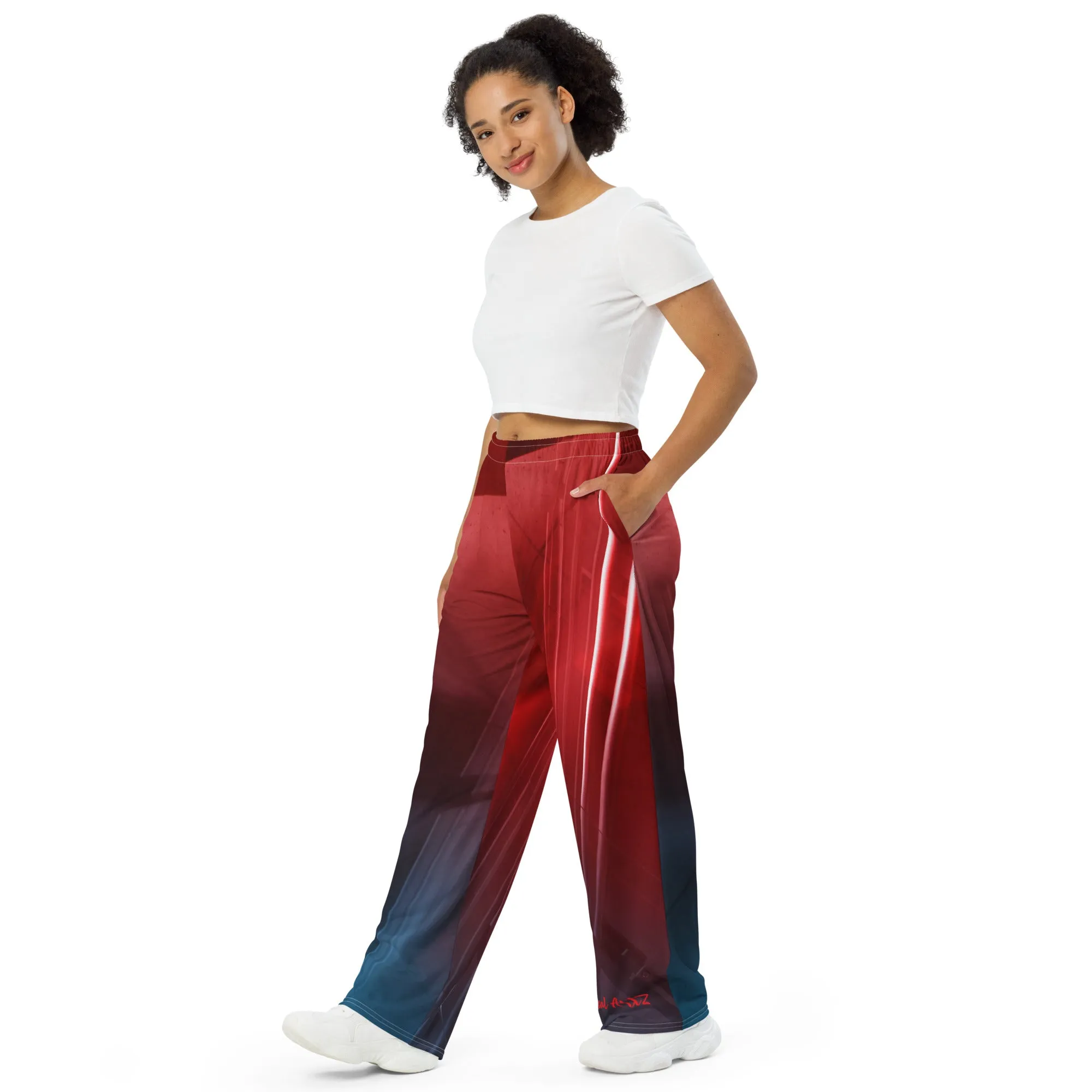 All-over print unisex wide-leg pants