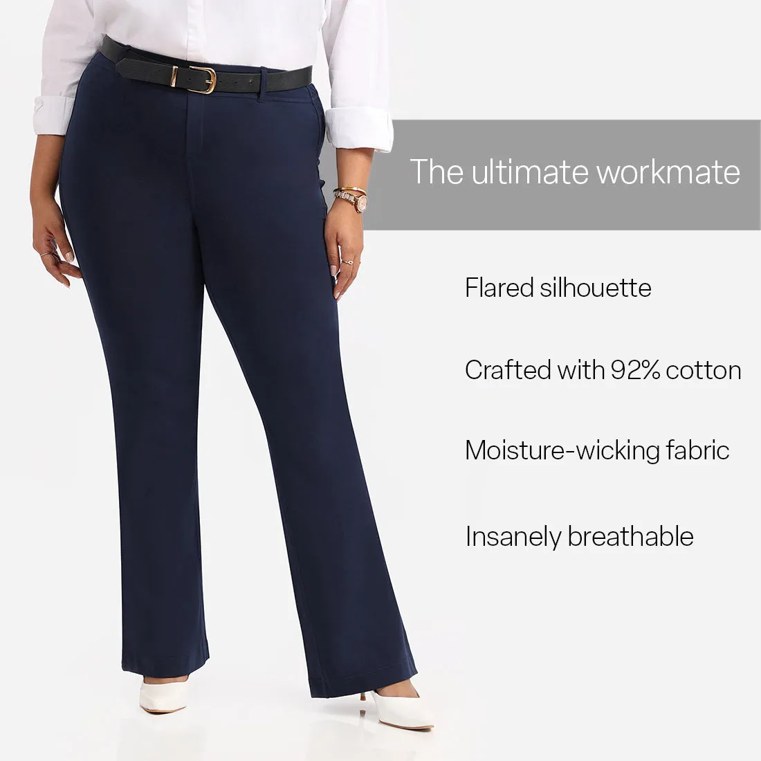 AM:PM Air Flare Trousers - Cotton Tall