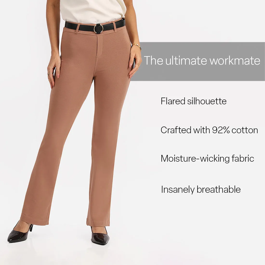 AM:PM Air Flare Trousers - Cotton Tall
