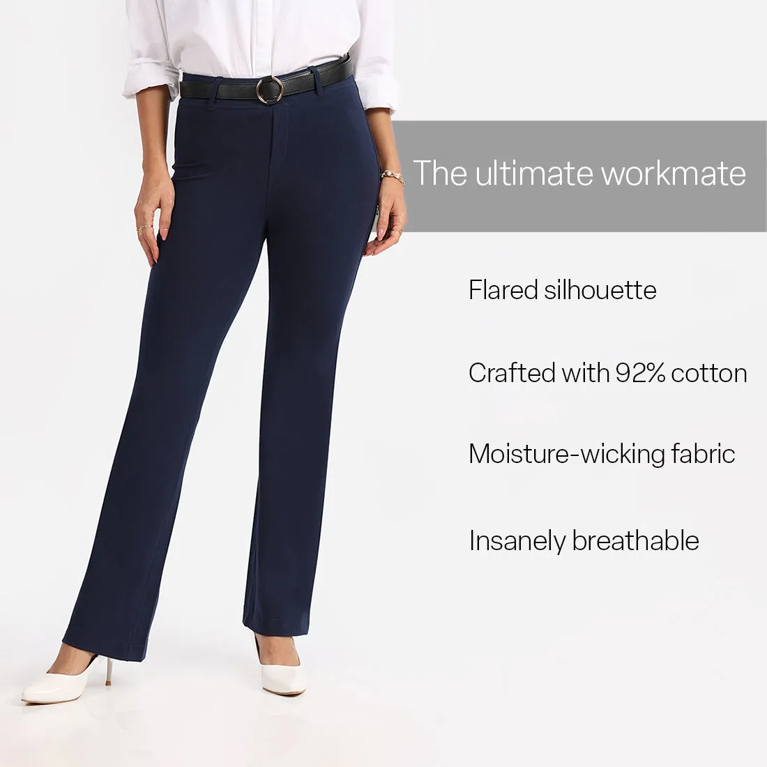 AM:PM Air Flare Trousers - Cotton Tall