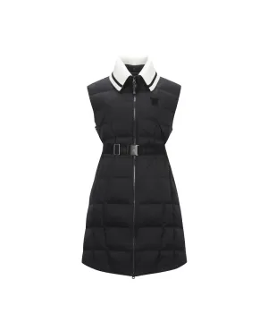 ANEW Golf Women's High Neck Long Down Vest - Black
