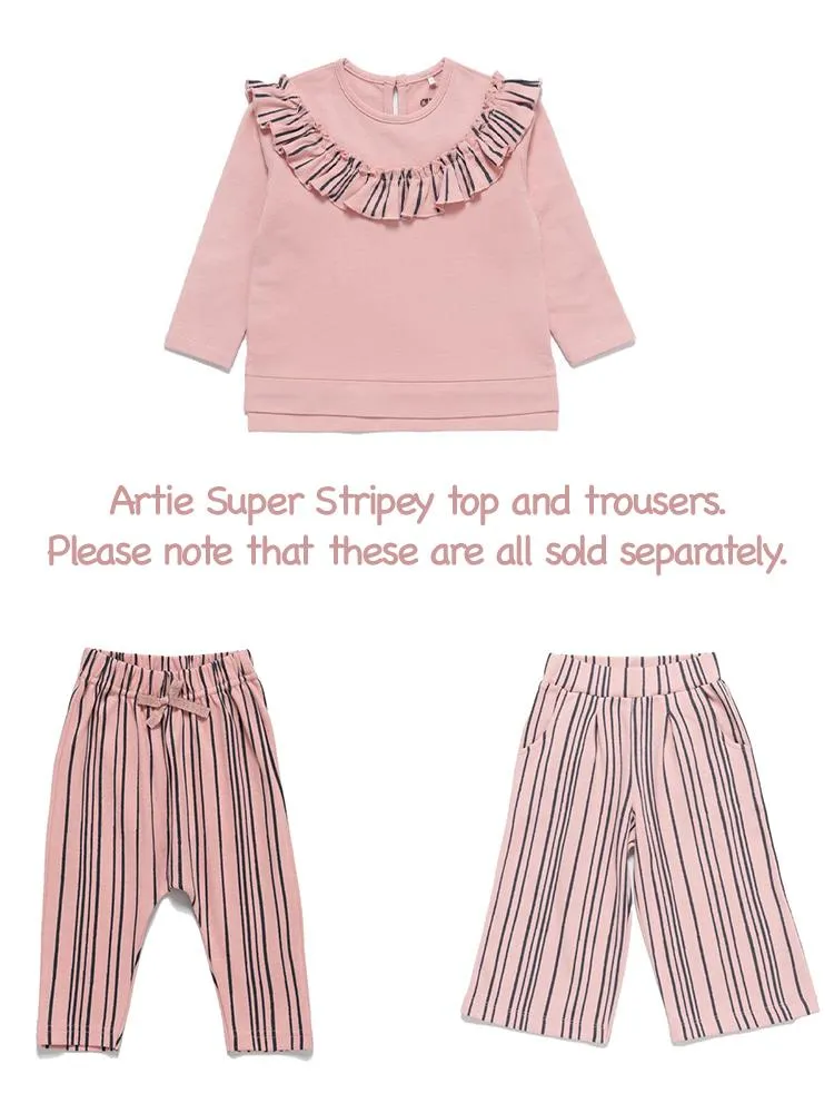 Artie - Super Stripey Pink & Navy Baby Trousers
