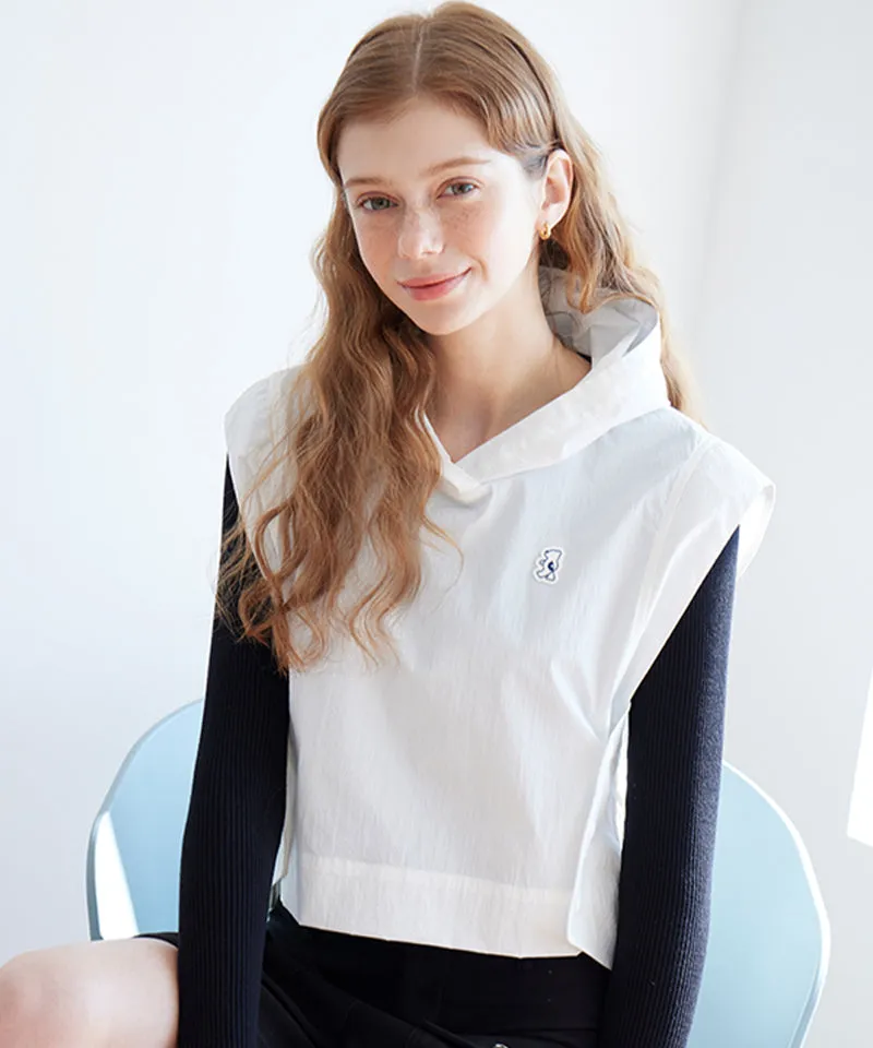 AVEN Nylon Hooded Vest - White