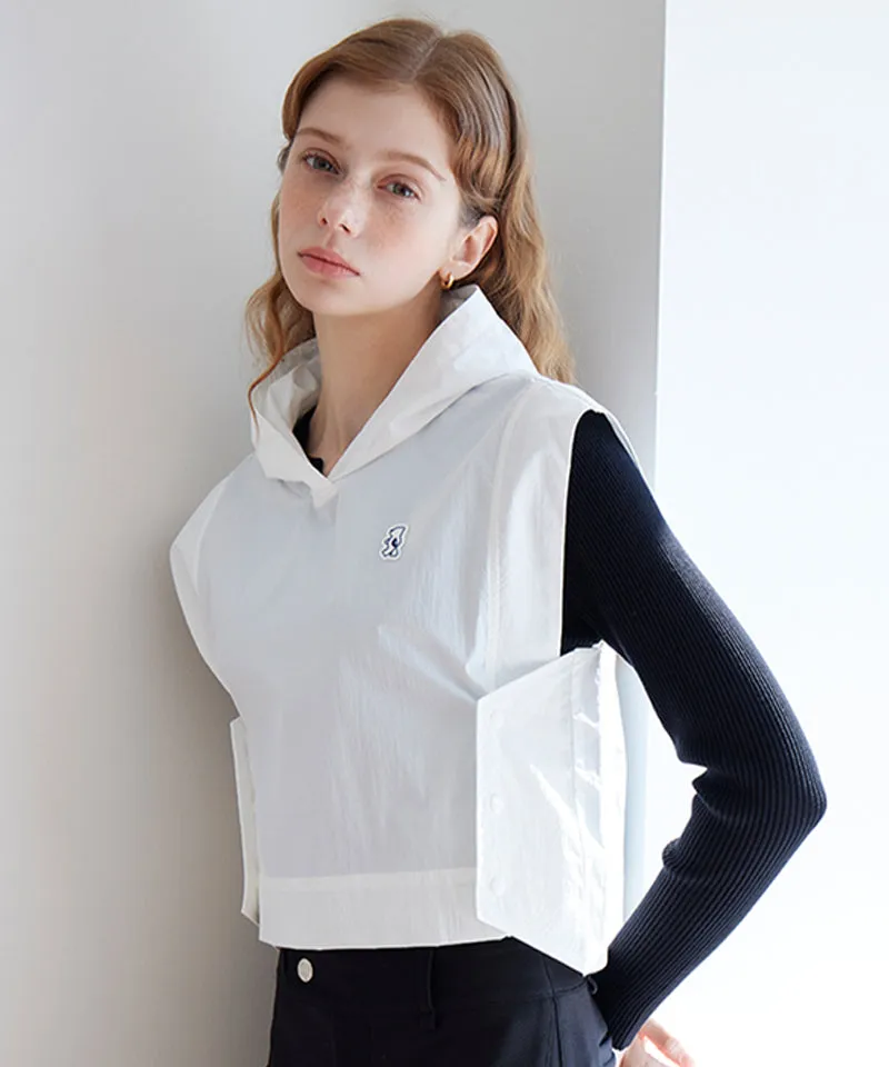 AVEN Nylon Hooded Vest - White
