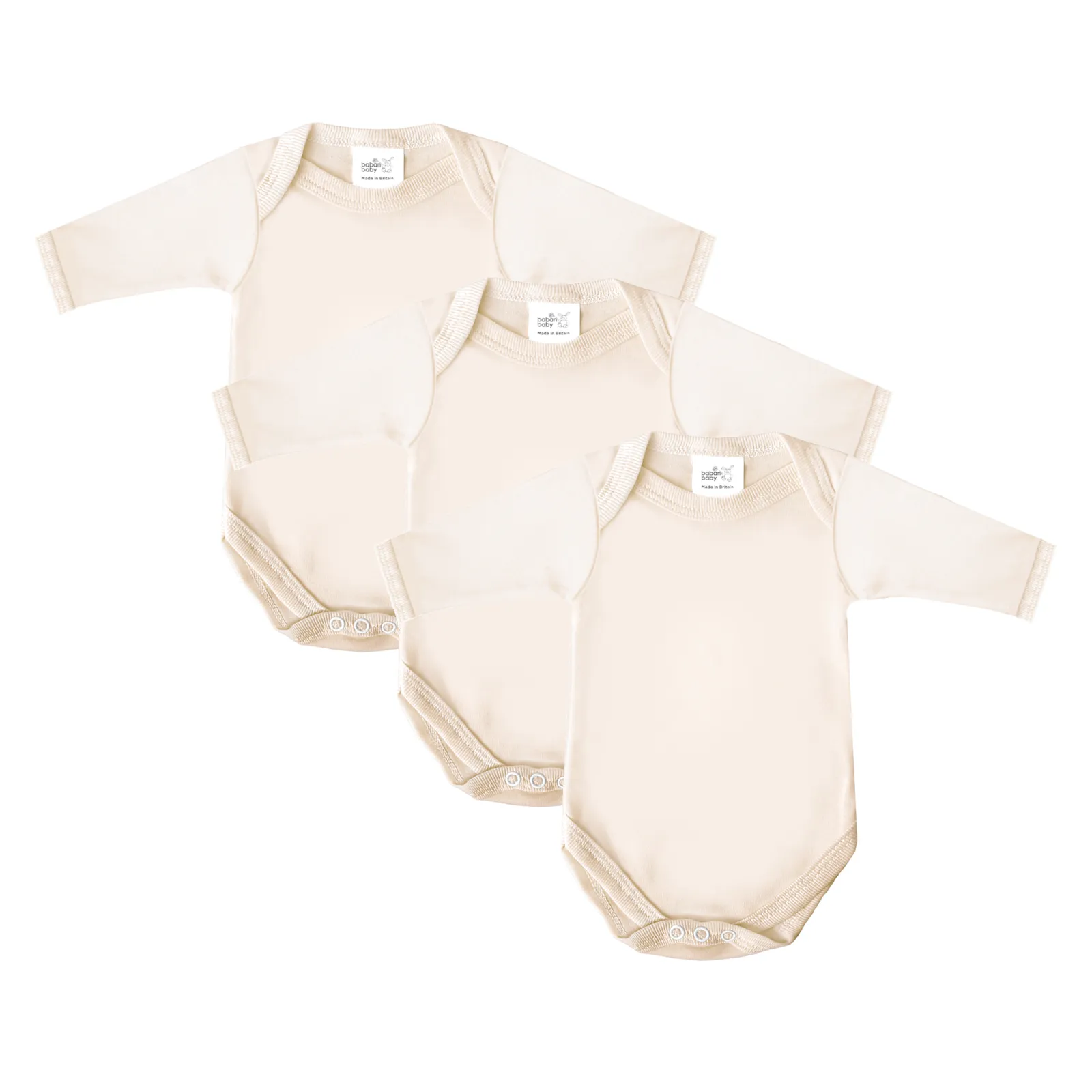 Baban Baby Long Sleeve Bodysuits - 3 Pack