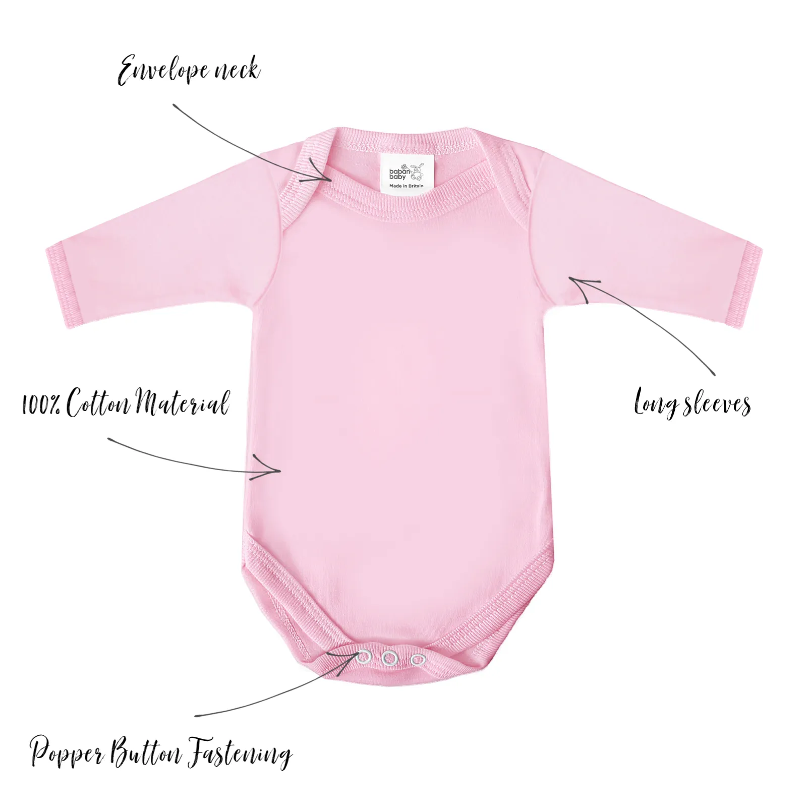 Baban Baby Long Sleeve Bodysuits - 3 Pack