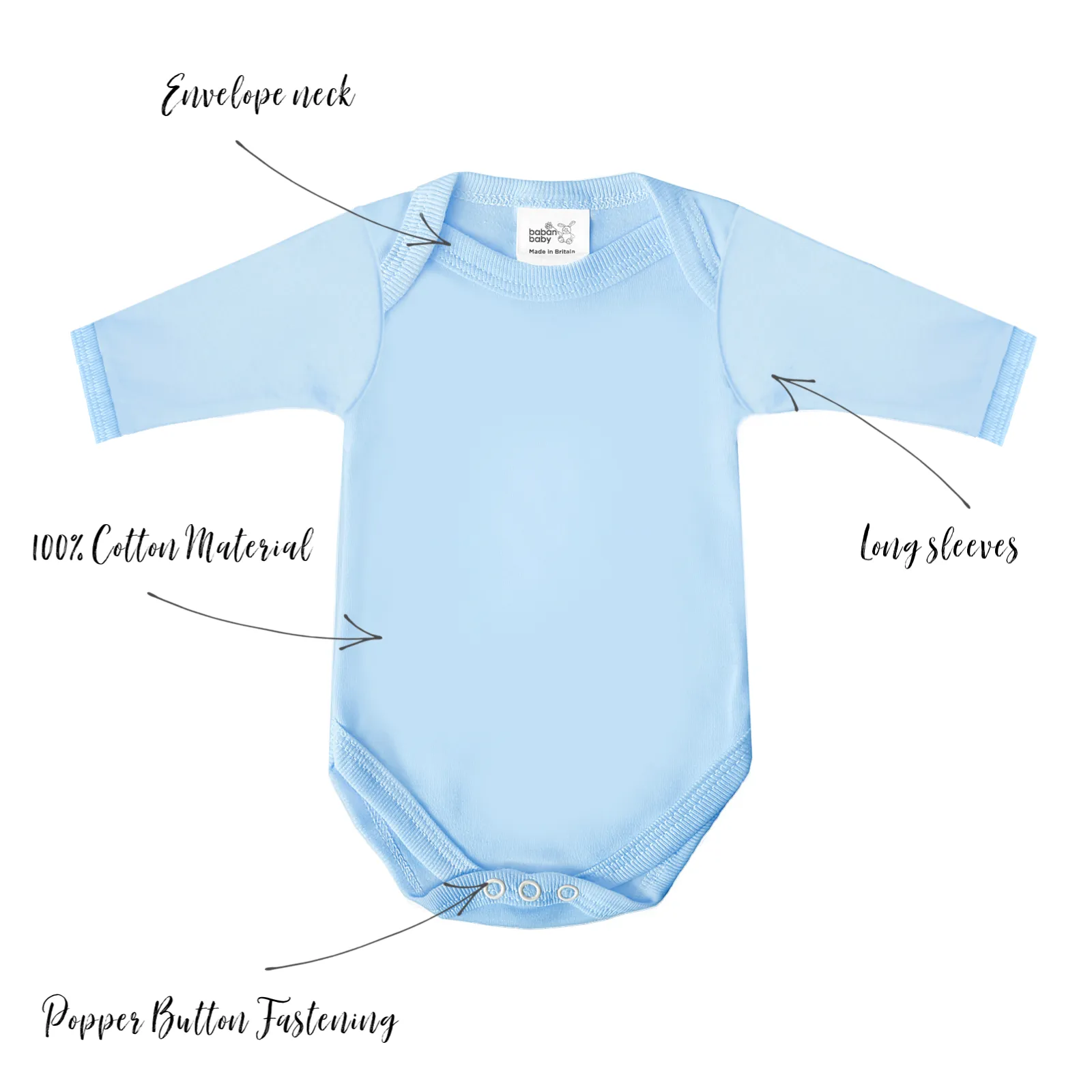 Baban Baby Long Sleeve Bodysuits - 3 Pack