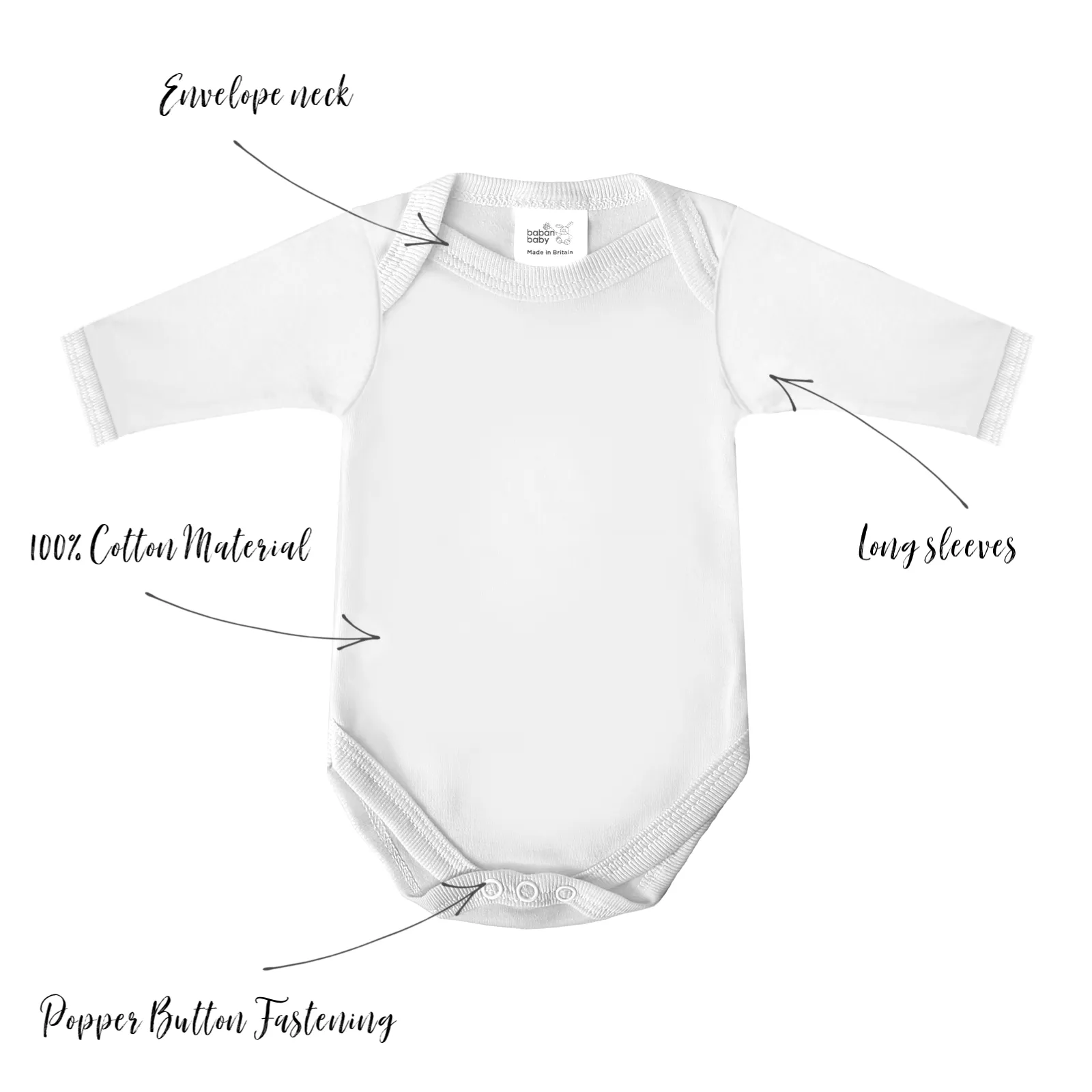 Baban Baby Long Sleeve Bodysuits - 3 Pack