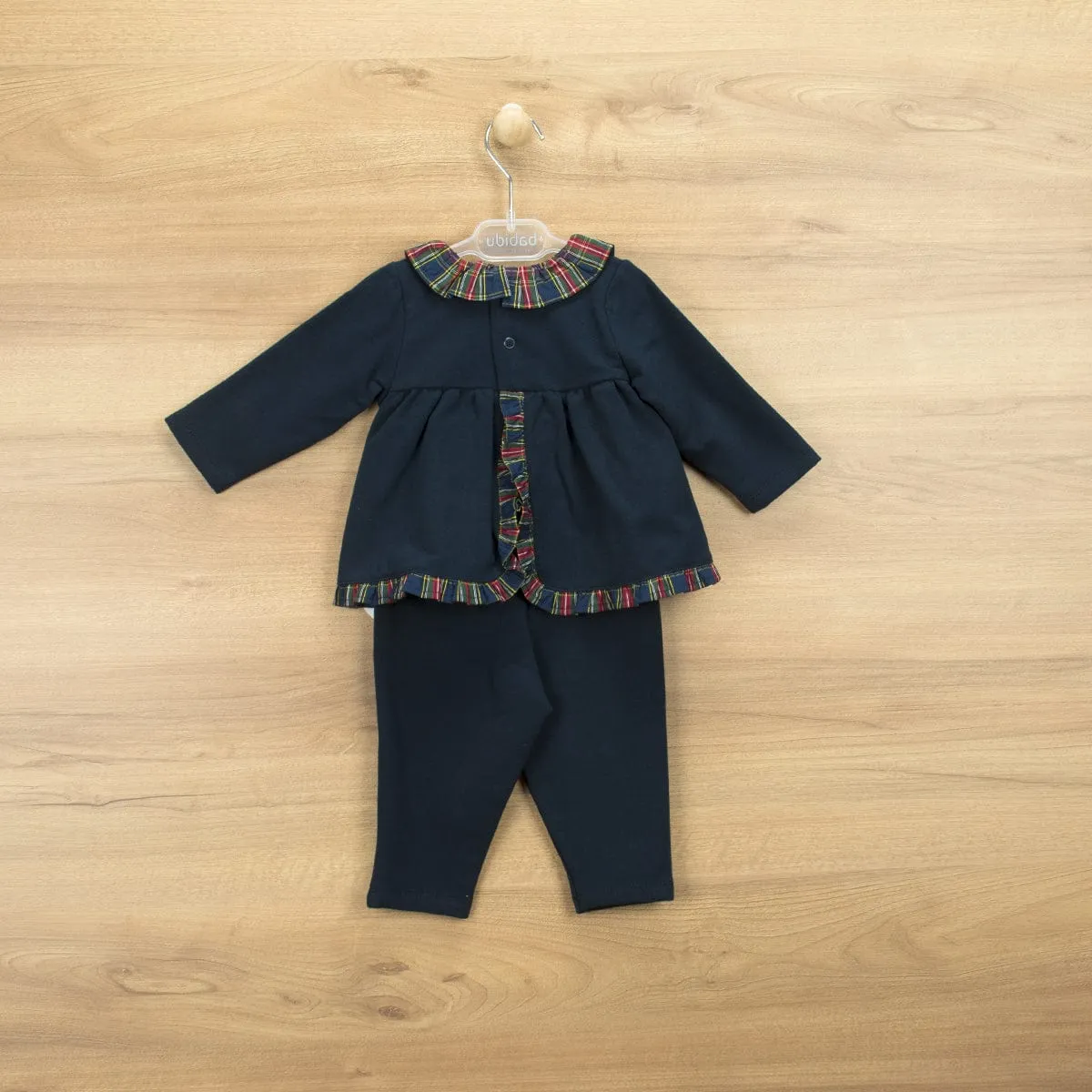 Babidu Navy Tartan Two Piece Set