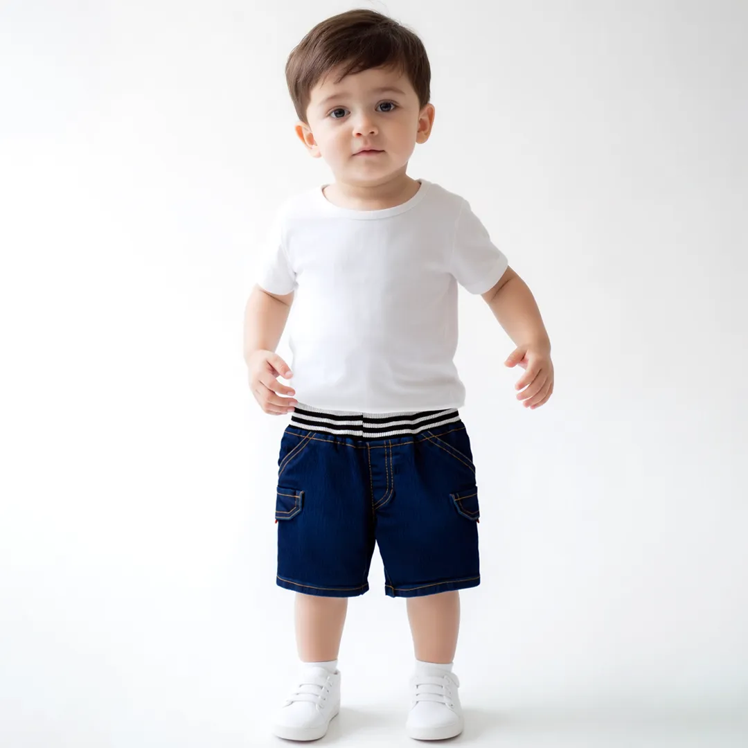 Baby Boy Blue Pockets Denim Shorts