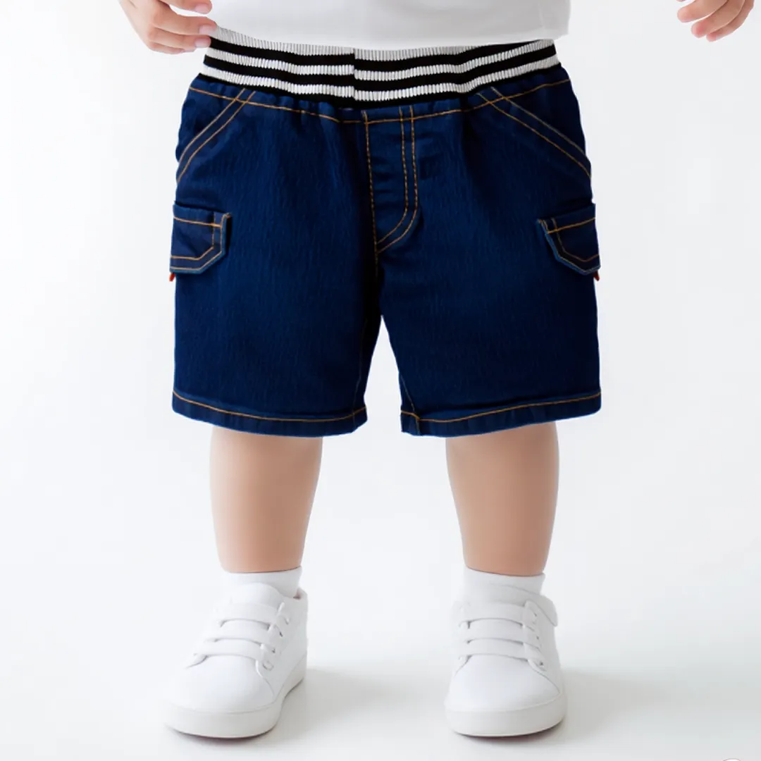 Baby Boy Blue Pockets Denim Shorts