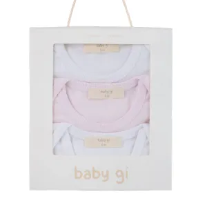 Baby Gi White & Pink Bodysuit Set