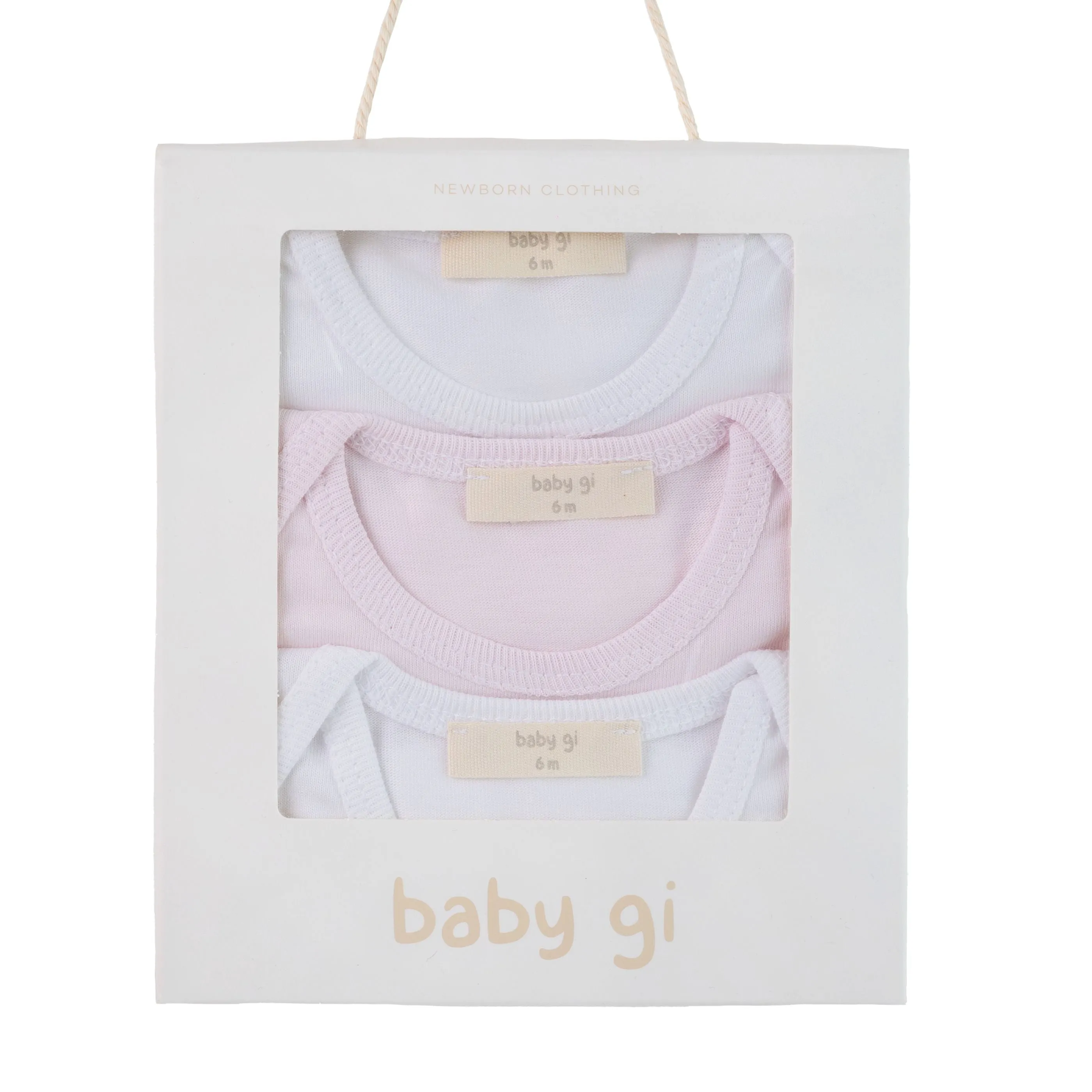Baby Gi White & Pink Bodysuit Set