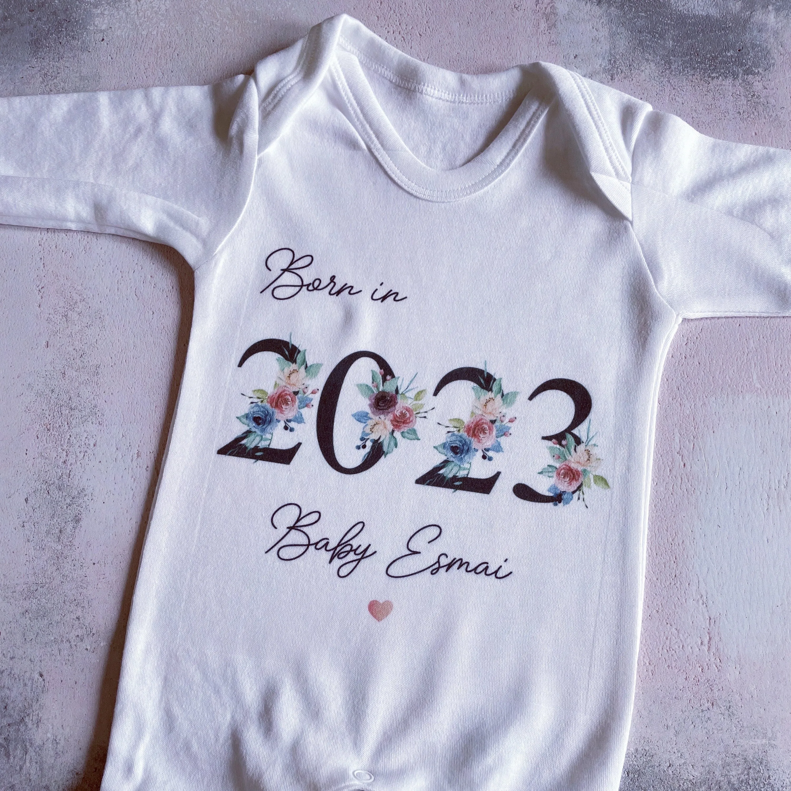 Baby girls born in 2023 babygrow, vest, sleepsuit, baby girls hospital coming home outfit, Newborn Pregnancy Announcement Gift, New Mum Gift