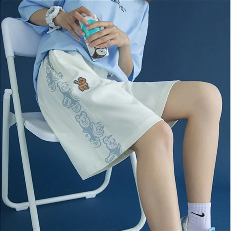 BEAR PRINT LOOSE SHORTS UB2695