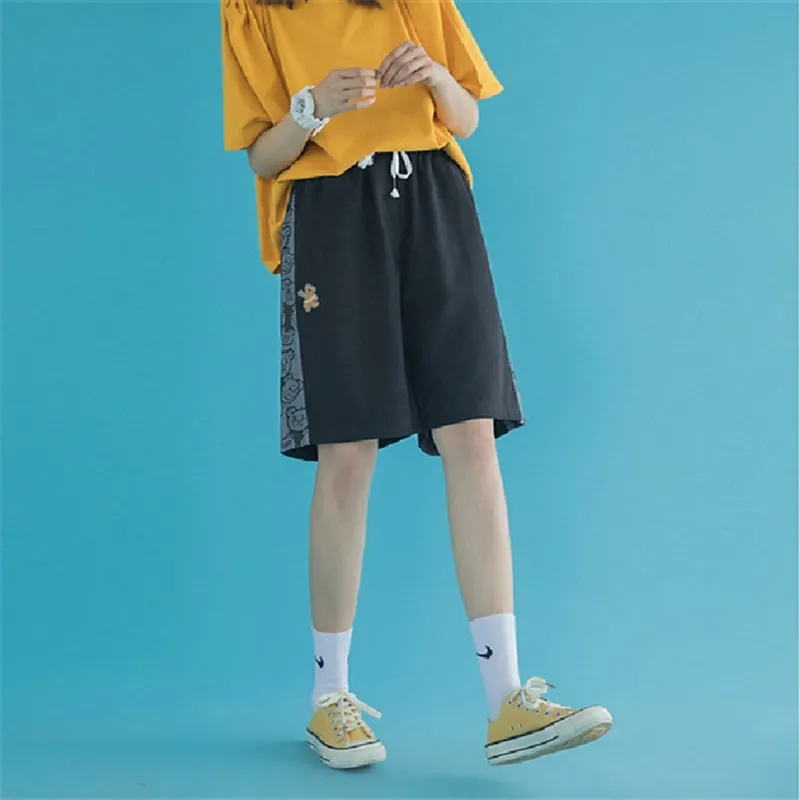 BEAR PRINT LOOSE SHORTS UB2695