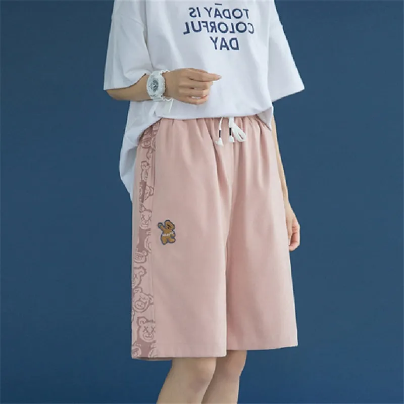 BEAR PRINT LOOSE SHORTS UB2695