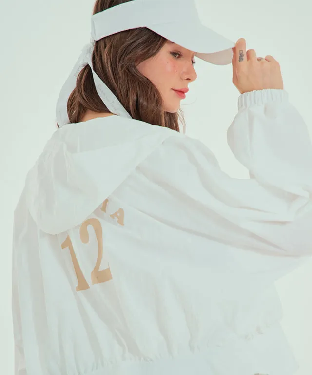 BENECIA 12 Shirring Hooded Jumper - White