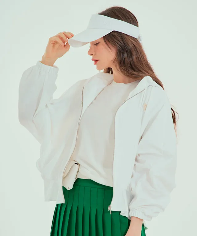 BENECIA 12 Shirring Hooded Jumper - White