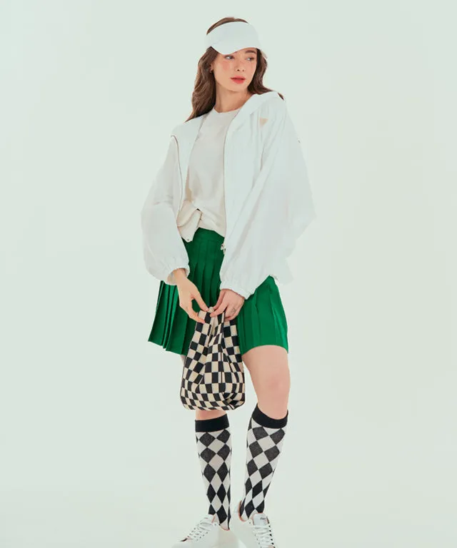 BENECIA 12 Shirring Hooded Jumper - White