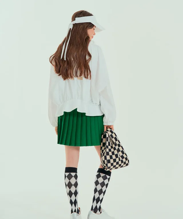BENECIA 12 Shirring Hooded Jumper - White