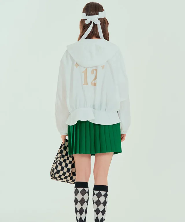 BENECIA 12 Shirring Hooded Jumper - White