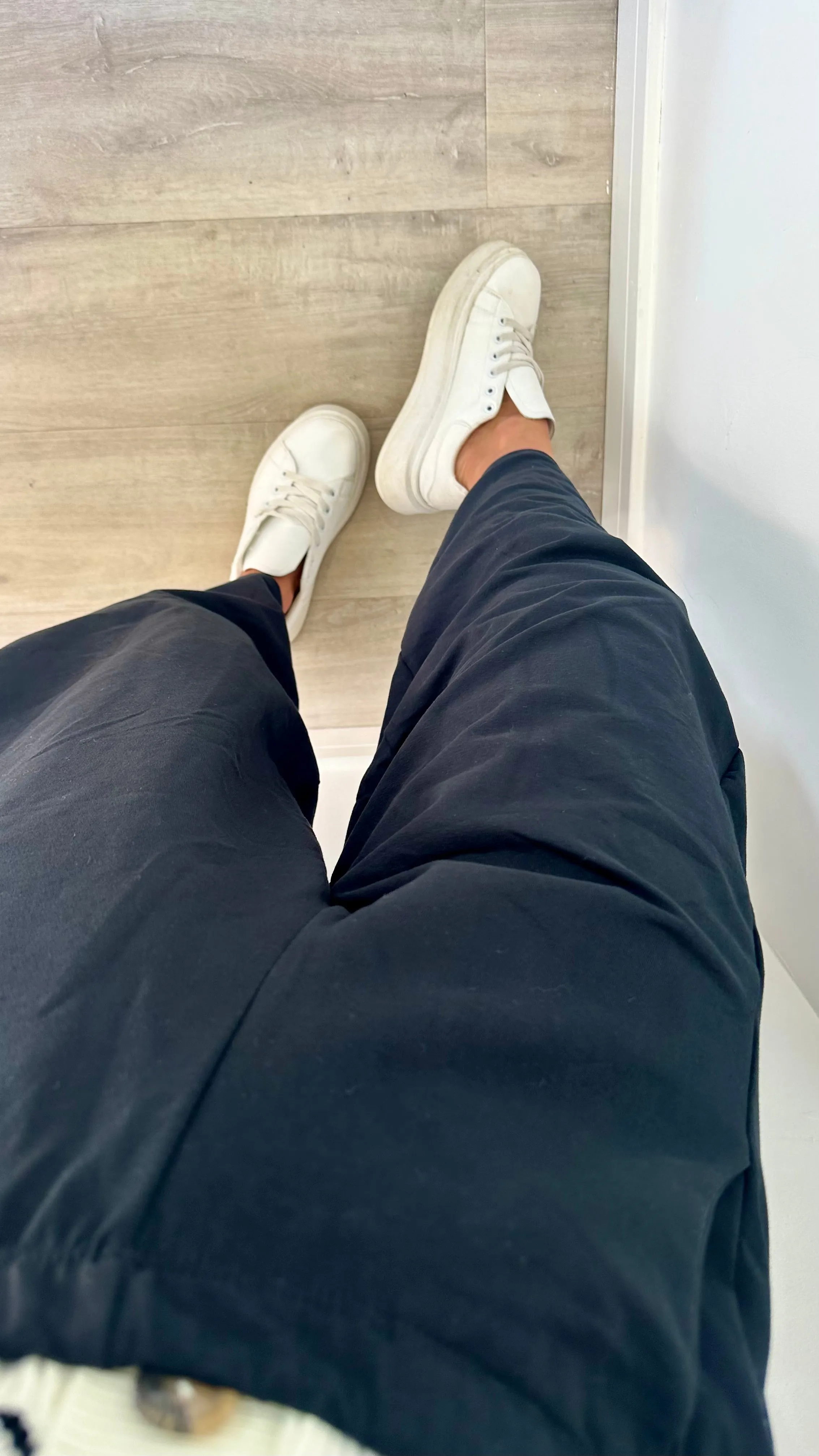 BLACK COCOON JERSEY TROUSERS
