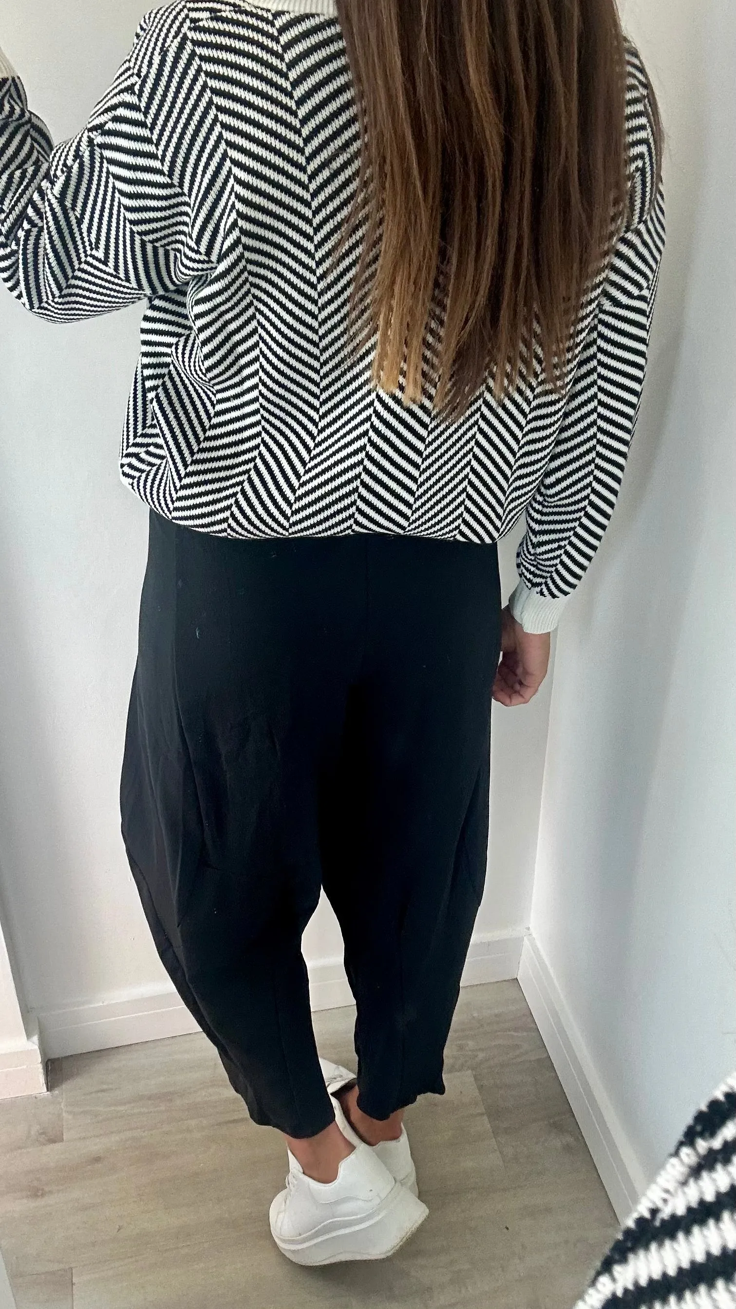 BLACK COCOON JERSEY TROUSERS