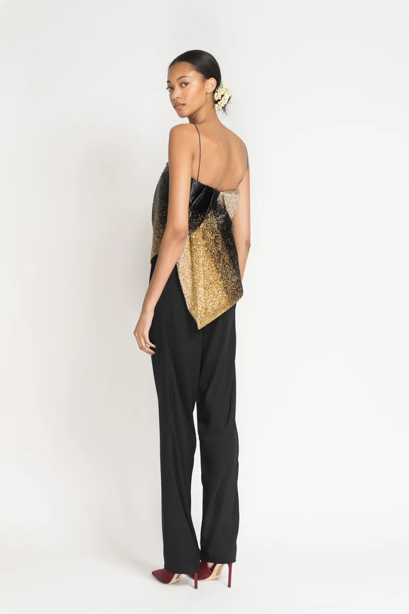 Black Satin Crepe Jodhpuri Trousers