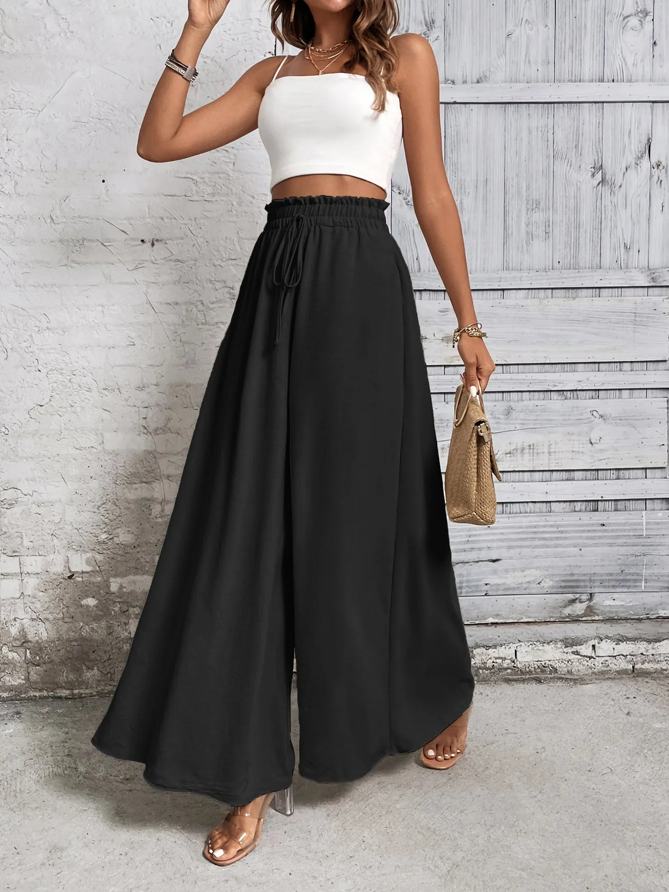 Black Wide Leg Trouser