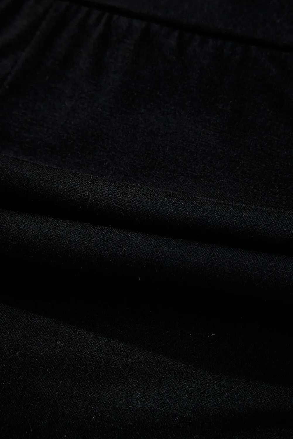 Black Wide Waistband Ruched Skort