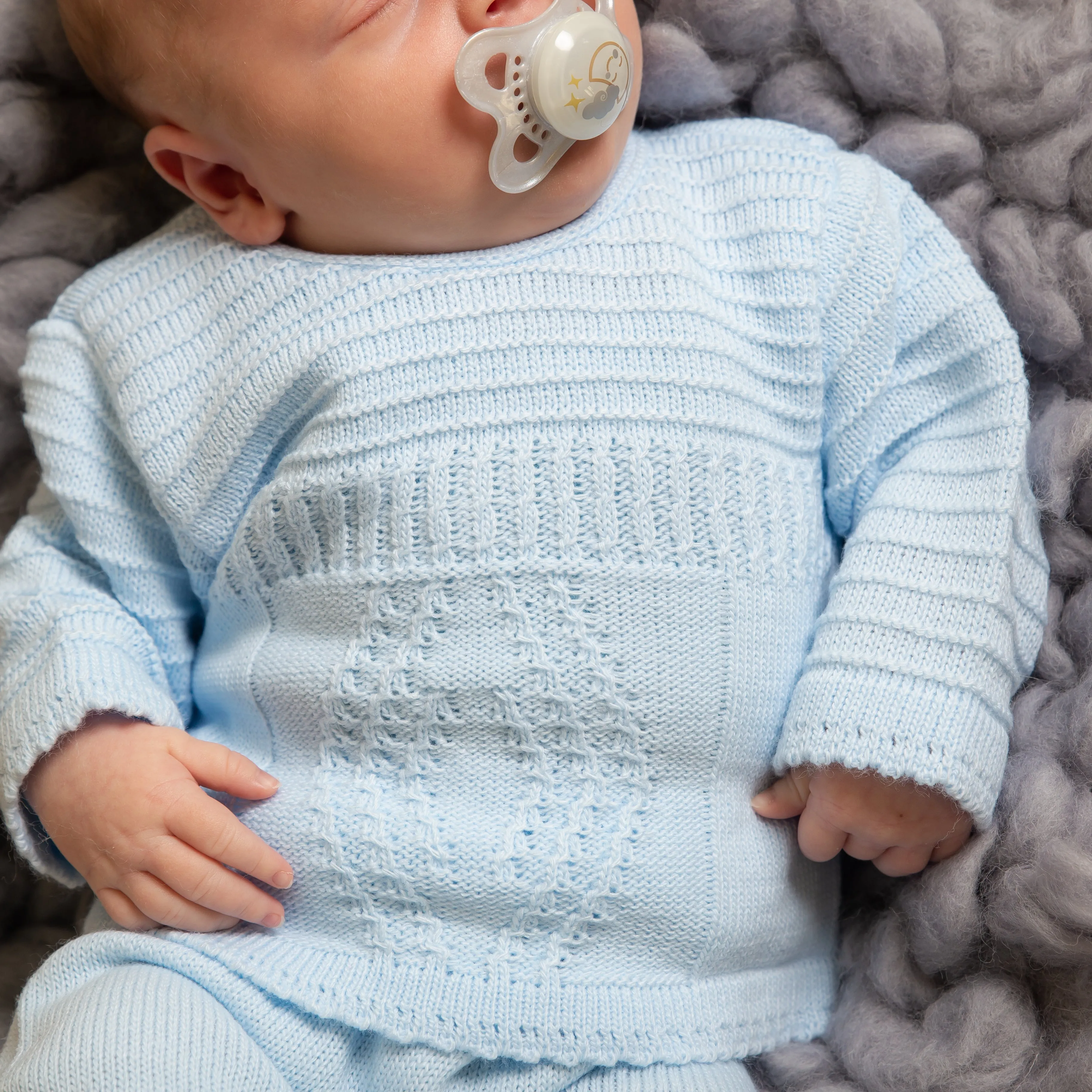 Blue Diamond Knitted Set