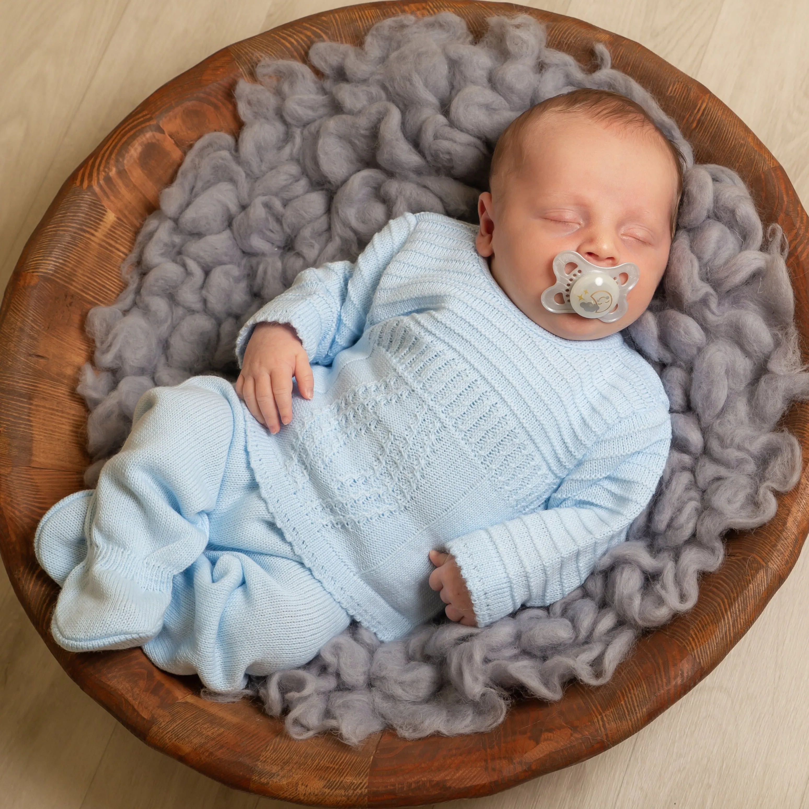 Blue Diamond Knitted Set