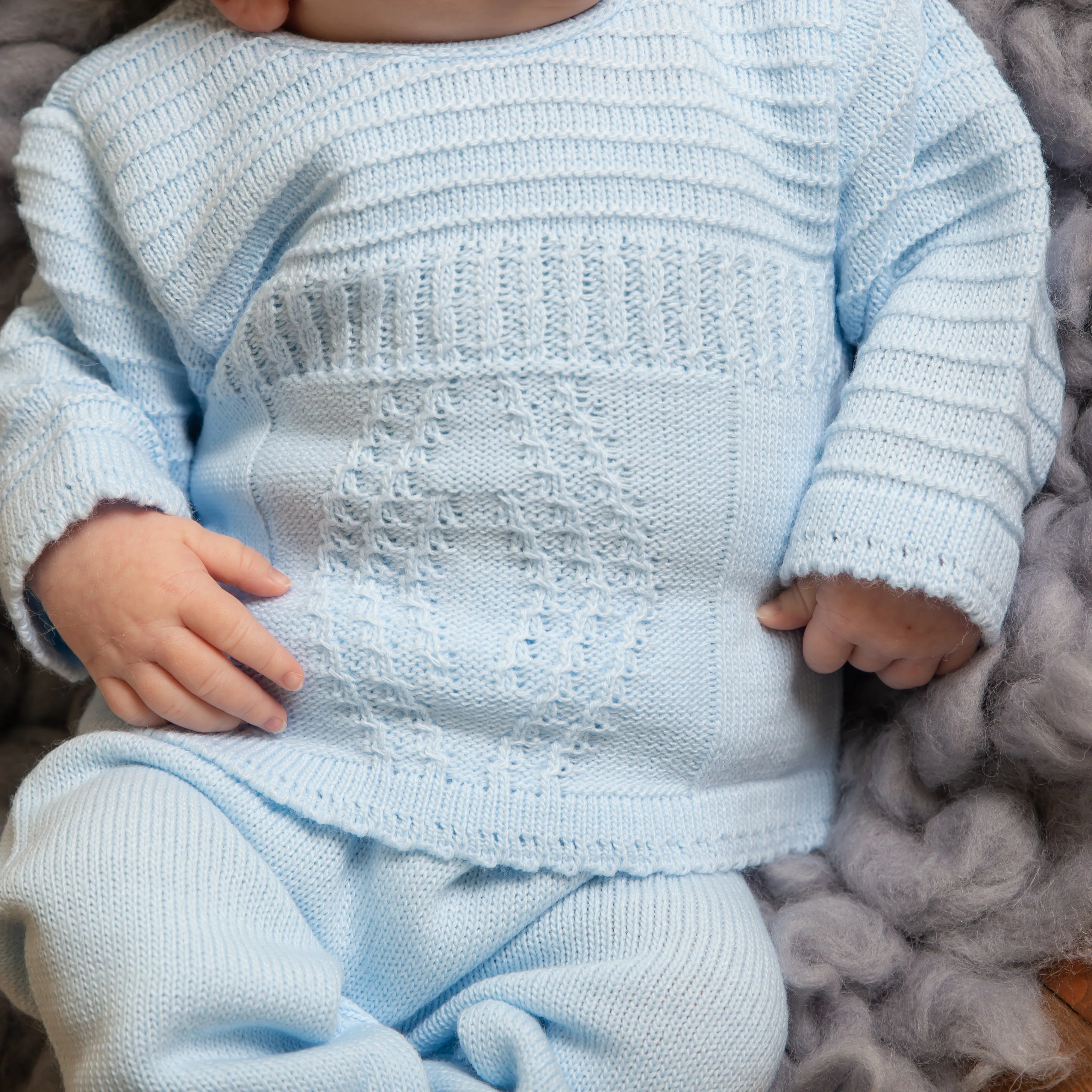 Blue Diamond Knitted Set